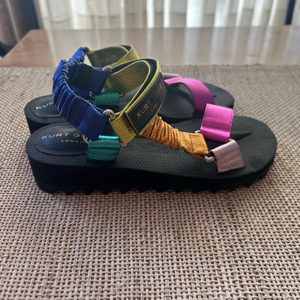 Kurt Geiger London Orion Slingback Metallic Rainbow Platform Sandal. 36.5) 5.5-6 - Picture 7 of 11